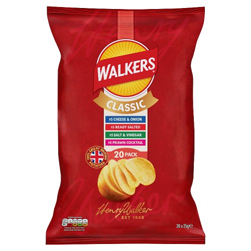 Walkers Variety 20pk (20 x 25g) 500g pack shot