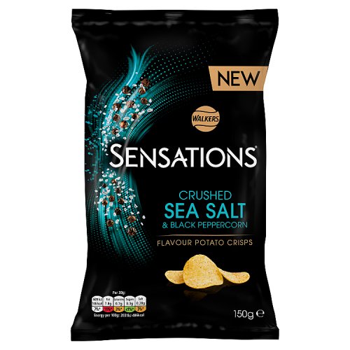 Walkers Sensations Salted & Black Peppercorn 150g pack shot