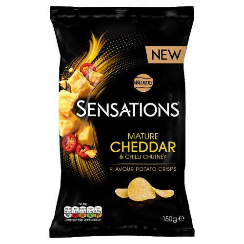 Walkers Sensations Mature Cheddar & Chilli Chutney 150g pack shot