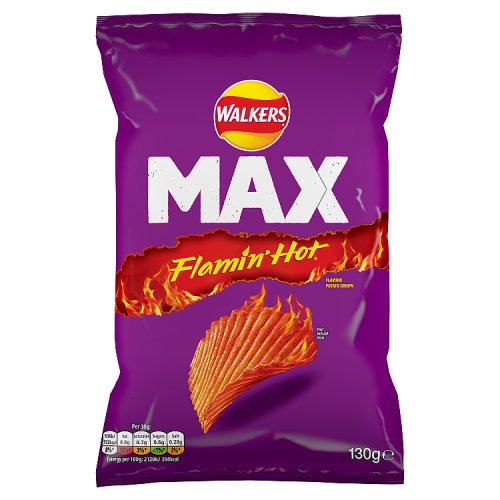 Walkers Max Extra Flamin Hot Sharing Bag 130g pack shot