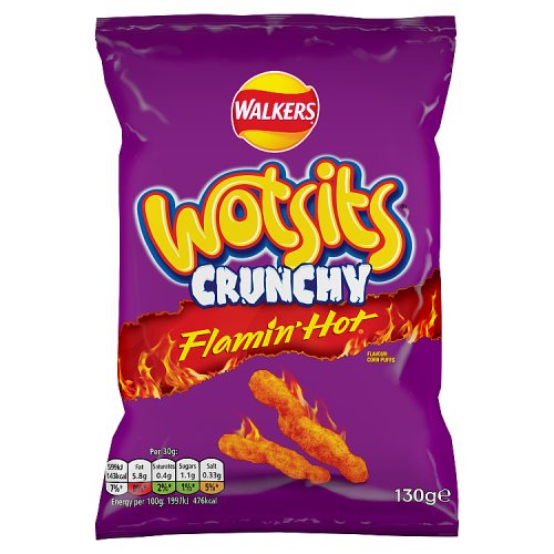 Walkers Wotsits Crunchy Extra Flamin Hot 130g pack shot