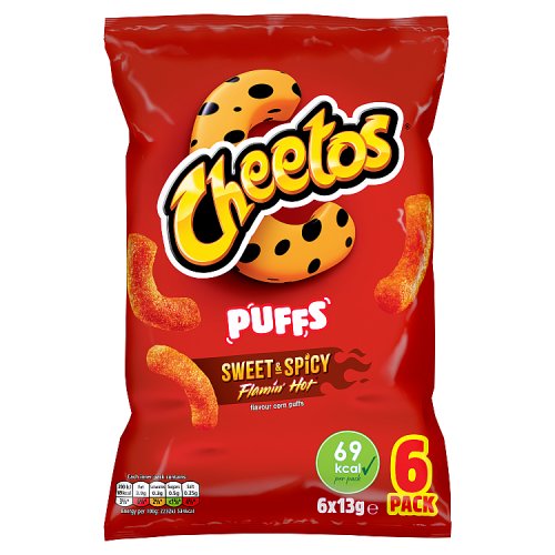 Cheetos Puffs Sweet & Spicy 6pk (6 x 13g) pack shot
