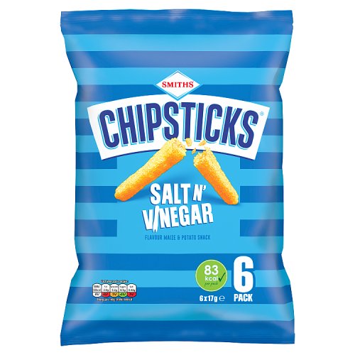 Smiths Chipsticks Salt & Vinegar 6pk (6 x 17g) pack shot