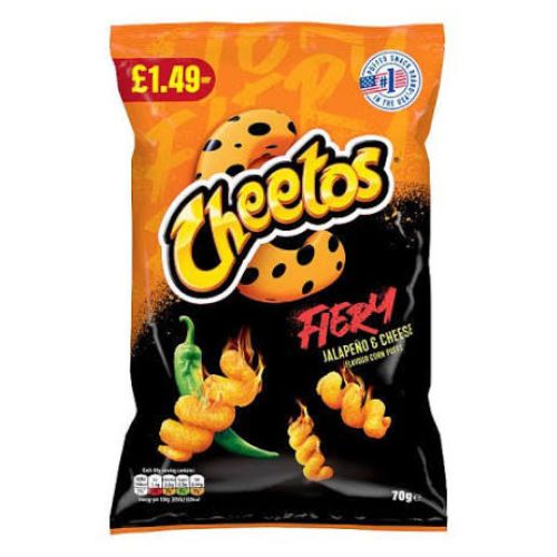 Cheetos Twisted Fiery Jalapeno & Chese PM £1.49 70g pack shot