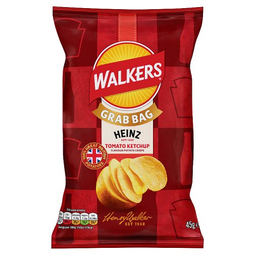 Walkers Heinz Tomato Ketchup 45g pack shot
