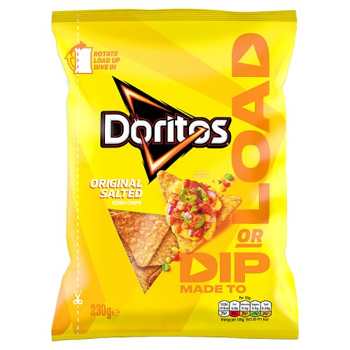Doritos Dip Or Load Salted Tortilla Chips Sharing Crisps 230g pack shot