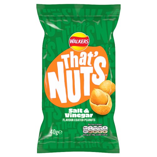 That's Nuts Walkers Salt & Vinegar Coated Peanuts 40g pack shot
