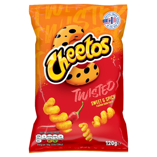 Cheetos Twisted Sweet & Spicy Sharing Crisps 120g pack shot