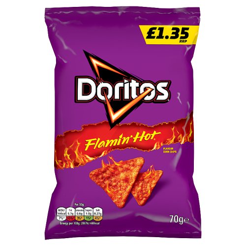 Doritos Extra Flamin Hot 70g PM £1.35 pack shot