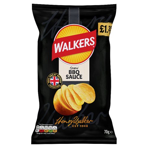 Walkers Bbq PM £1.35 70g pack shot