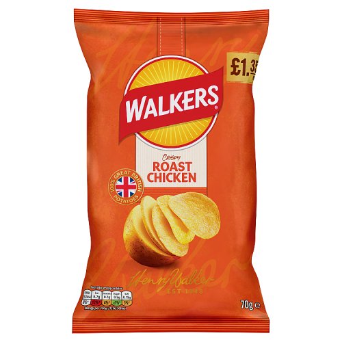 Walkers Heinz Roast Chicken PM £1.35 70g pack shot