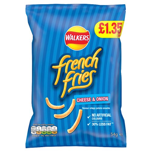 Walkers Bag French Fries Snacks PM £1.35 54g pack shot
