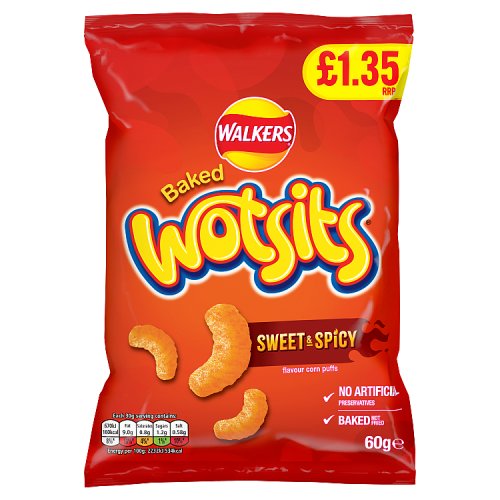 Walkers Bag Wotsits Flamin Hot Snacks PM £1.35 60g pack shot