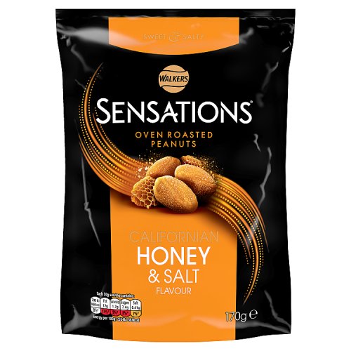 Sensations Californian Honey & Salt Roasted Peanuts Sharing Bag 170g pack shot