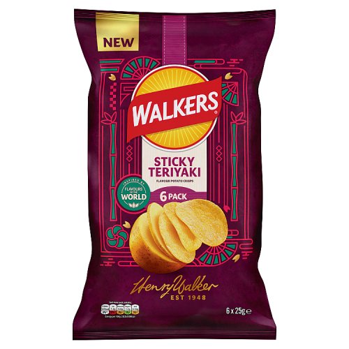 Walkers Sticky Teriyaki (6 x 25g) pack shot