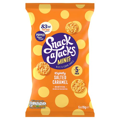 Snack A Jacks Minis Snacks Salted Caramel Sharing Crisps 5pk (5 x 19g) pack shot