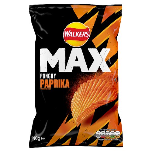 Walkers Max Paprika 140g pack shot