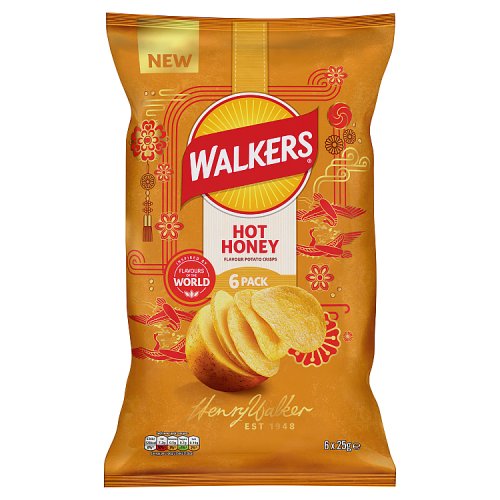 Walkers Snacks Hot Honey Crisps 6pk (6 x 25g) pack shot