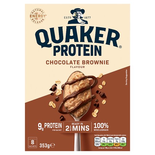 Quaker Oat So Simple Protein Chocolate Brownie 8pk pack shot