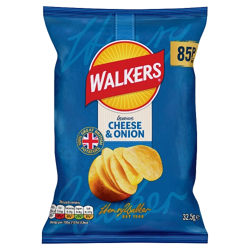 Walkers Cheese & Onion 35.5g PMP pack shot