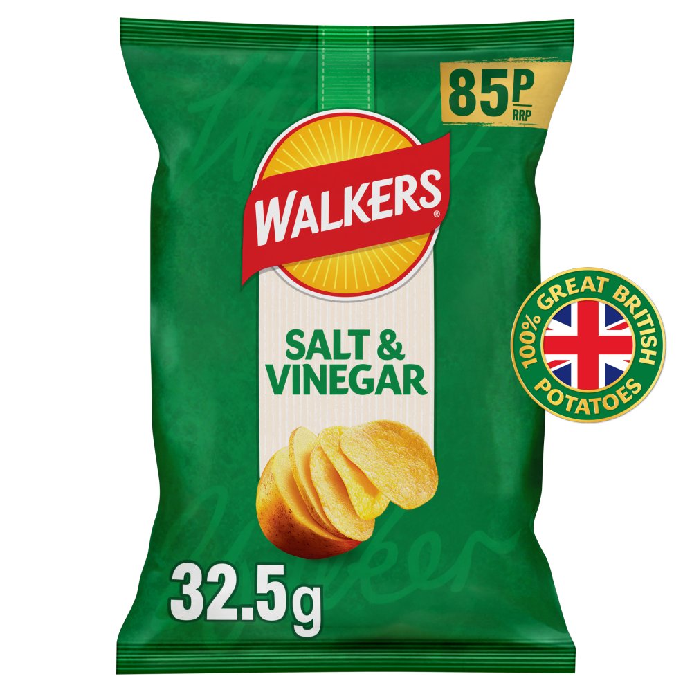 Walkers Salt & Vinegar 32.5g PMP pack shot
