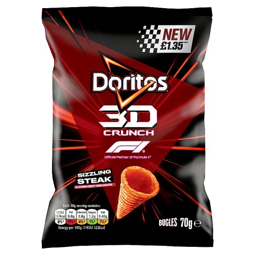 Doritos 3D Steak PM £1.35 70g pack shot