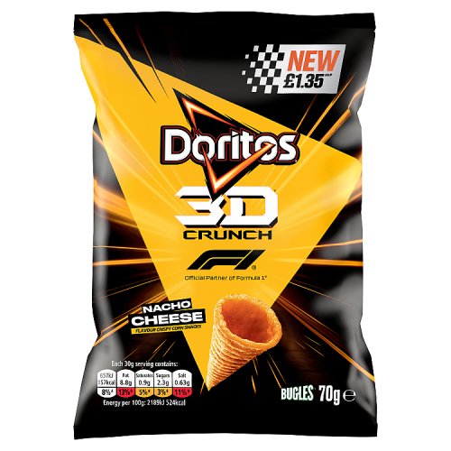 Doritos 3D Nacho Cheese PM £1.35 70g pack shot