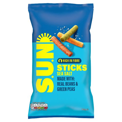 Sun Sticks Sea Salt High Fibre Snacks Sharing Crisps 100g pack shot