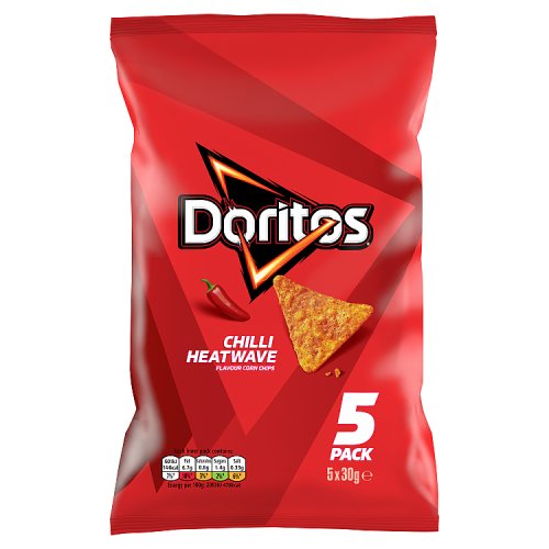 Doritos Chilli Heatwave Tortilla Chips Crisps 5pk (5 x 30g) pack shot