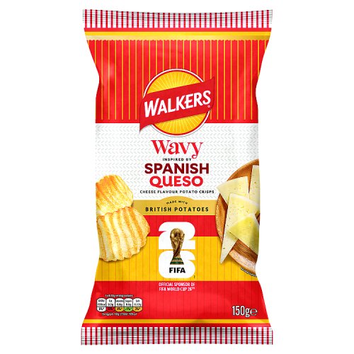 Walkers WC Wavy Spanish Queso Cheese Sharing Crisps 150g pack shot