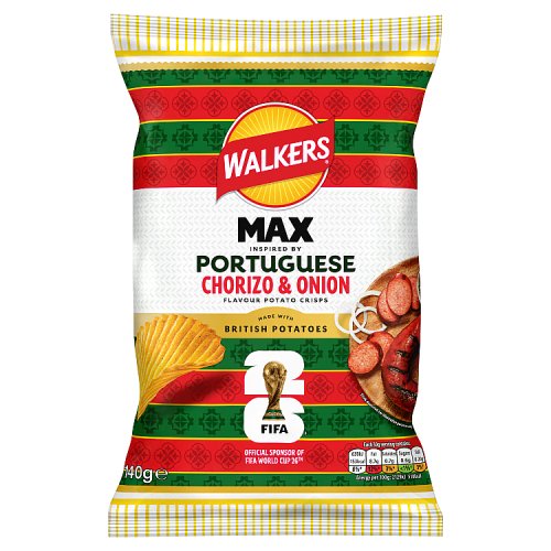 Walkers WC Max Chorizo & Onion 140g pack shot