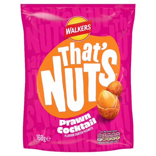 Walkers Thats Nuts Prawn Cocktail Sharing Coated Peanuts 160g pack shot