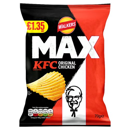 Walkers Max KFC Original Chicken 70g PMP pack shot