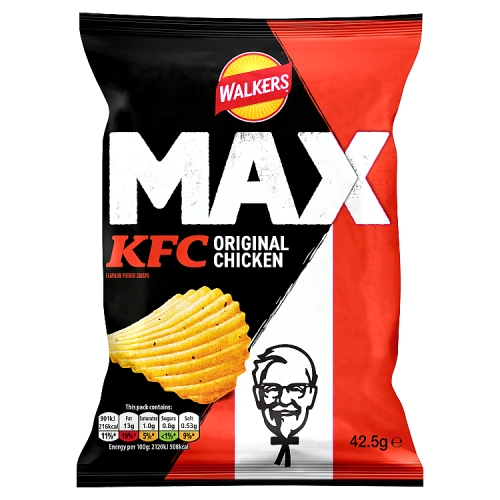 Walkers Max Kentucky Fried Chicken Crisps 42.5g pack shot
