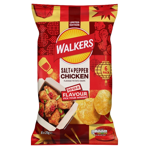 Walkers Salt Pepper Chicken 6pk (6 x 25g) pack shot