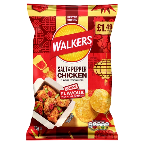 Walkers Salt & Pepper Chicken 70g PMP pack shot