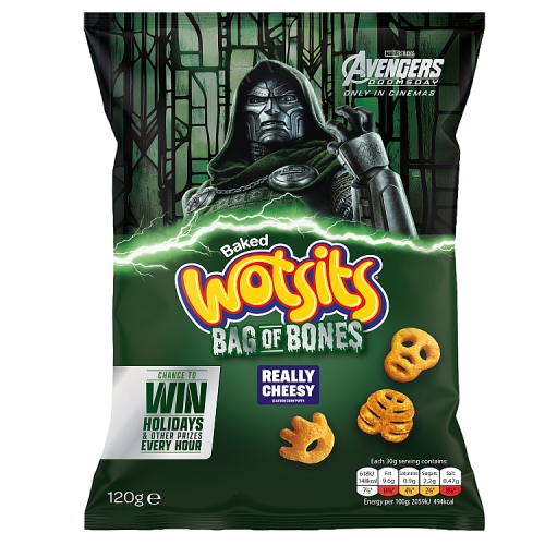 Walkers Wotsits Bag of Bones Really Cheesy 120g pack shot