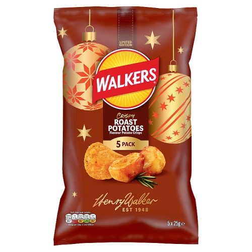 Walkers Crispy Roast Potatoes 5pk (5 x 25g) pack shot