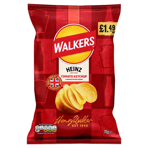 Walkers Tomato Ketchup PM £1.49 70g pack shot