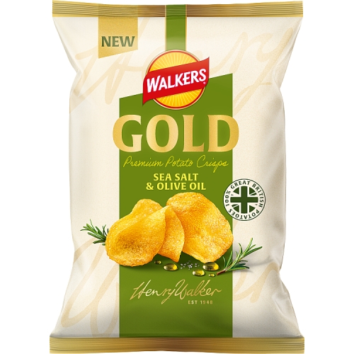 Walkers Gold Sea Salt & Olive Oil 140g pack shot