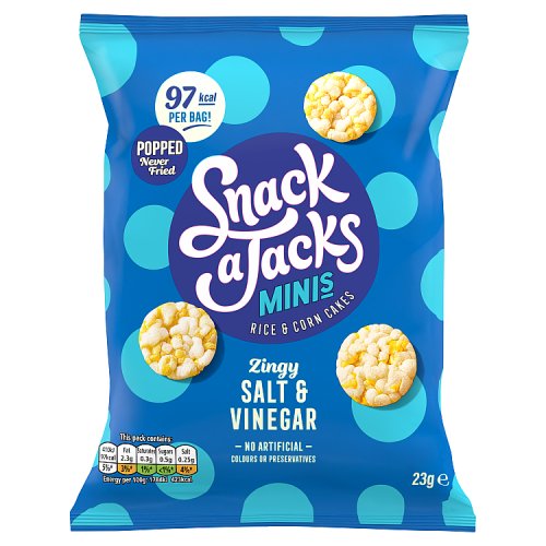 Snack A Jacks Salt & Vinegar Rice Cakes 23g pack shot
