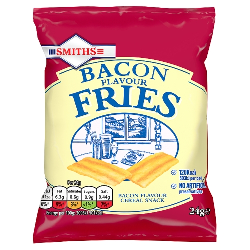 Smiths Fries Bacon Snacks Crisps 24g pack shot