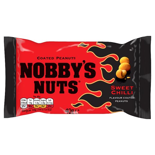 Nobbys Nuts Sweet Chilli Flavour Coated Peanuts 40g pack shot