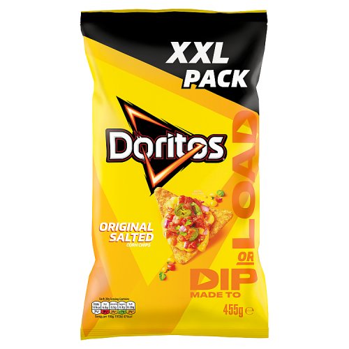 Doritos Hint Of Salt Tortilla Chips Crisps 455g pack shot
