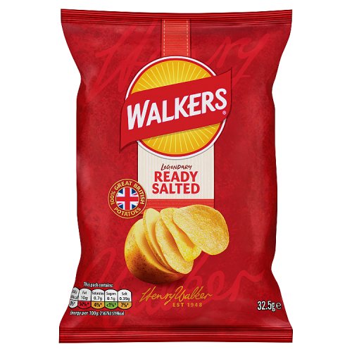 Walkers Crisps Ready Salted 32.5g pack shot