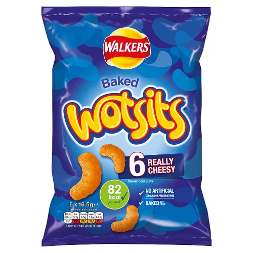 Walkers Wotsits Snacks Really Cheesy 6pk (6 x 16g) pack shot