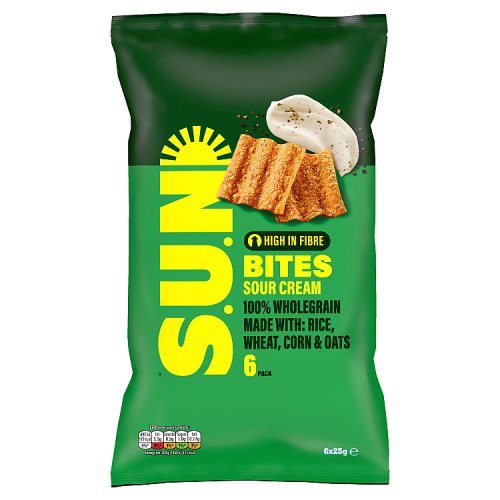 Sunbites Sour Cream & Cracked Black Pepper 6pk (6 x 25g) pack shot