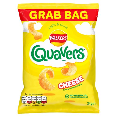 Walkers Quavers Cheese Grab Bag 34g pack shot
