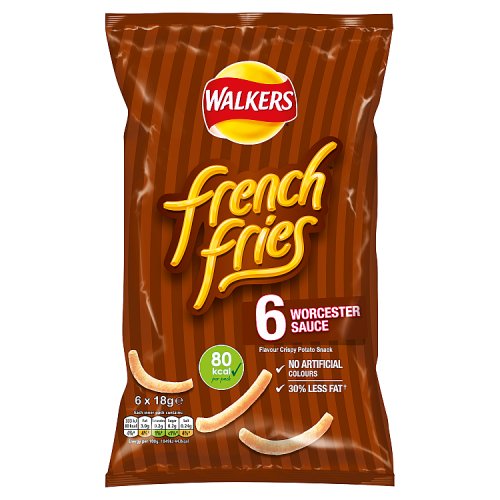 Walkers French Fries Worcester Sauce 6pk (6 x18g) pack shot