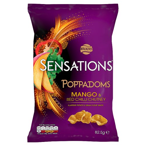 Walkers Sensations Mango & Chilli Chutney Poppadoms 82.5g pack shot